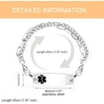 thumbnail image 4 of Uloveido Men's Medical Alert Bracelet - Stainless Steel Interchangeable Emergency ID with Free Custom Engraving, 7.87" Ladies First Response to Distress Jewelry, 4 of 9