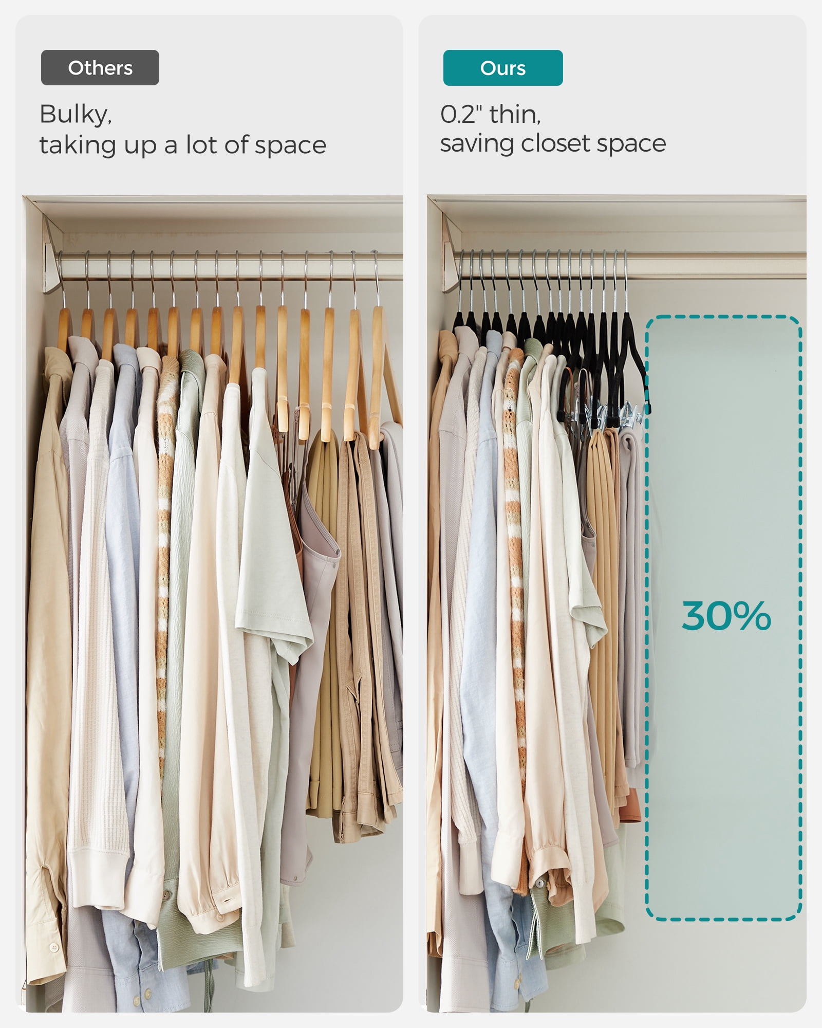 30-Pack Pants Hangers, 16.7-Inch Long Velvet Hangers with Adjustable Clips, Heavy-Duty, Non-Slip Skirt Hangers, Velvet Pants Hangers