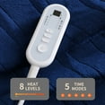 thumbnail image 5 of Sheet&Joy Heated Blanket Electric Navy Blue King - 100"x90" Heating Blanket King 10 Hours Auto-Off 8 Heat Level Over-Heat Protection Flannel Sherpa Electric ETL Certification, 5 of 8