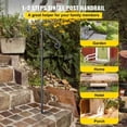 thumbnail image 4 of Wrought Iron Handrail for Steps - Single Post Grab Bar Support - Gray Outdoor Stair Railing for 1-2 Steps - Garden Porch Railing, 4 of 7