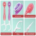 thumbnail image 5 of Disposable Toothbrushes with Toothpaste, 5-in-1 Tool(Mini Toothbrush & Floss & Tongue Scraper & Toothpick Set) with Bursting BeadPortable Oral Care for Home&All in-One Oral Care on The Go, 5 of 9