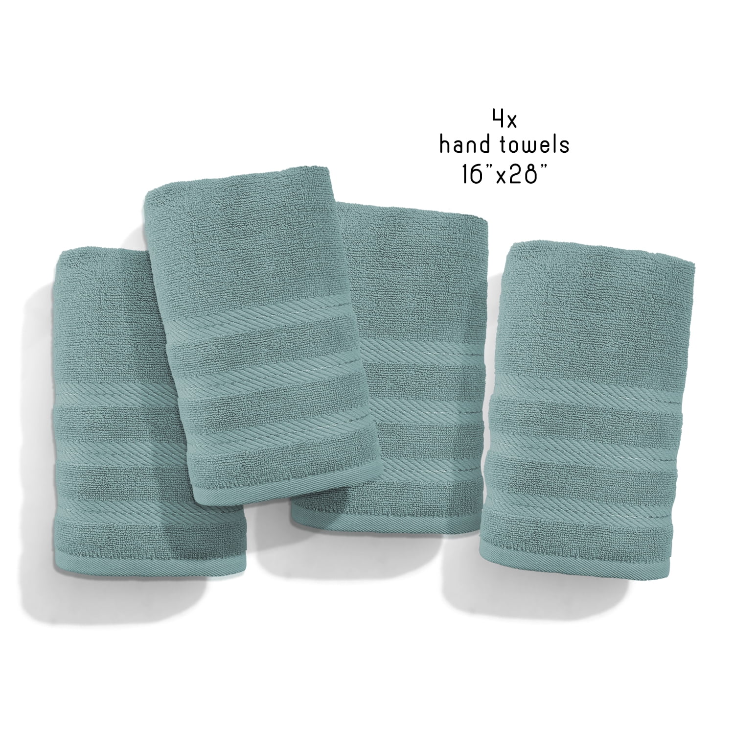 Virtu Bath Towel Sets For Bathroom 100% Ring Spun Cotton Luxury Bath Towel Set 4 Pc Highly Absorbent Towels, Teal