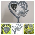 thumbnail image 2 of PAMINGONO 1Pcs Durable Memorial Stake Butterfly Shape for Father Memorial 6.3x5.4in, 2 of 8