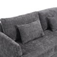 thumbnail image 3 of Modern Loveseat Sofa, Chenille Upholstered 2-Seat Sofa Couch with Rubber Wood Legs and 2 Pillow, Comfy Cloud Sofa Couch for Apartment Bedroom Office Club, Gray, 3 of 9