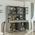 thumbnail image 2 of MONSLIPA Buffet Sideboard Kitchen Storage Cabinet MDF Gray, 2 of 8