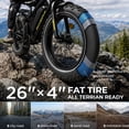 thumbnail image 5 of Skeri Electric Bike, 26"x4.0" Fat Tire E Bike, 500W (Peak 1000) Motor, 48V 15.6Ah Removable Electric Bike for Adults, 60 Miles & 25 mph, Electric Bicycle with 7 Speed and Front Suspension, 5 of 13