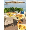 thumbnail image 5 of Outdoor Tablecloth with Umbrella Hole for Patio/Picnic/Party/Camping, Sunflower Waterproof Table Cloth Rectangle Table Cover Washable, Yellow Floral Elegant Flowers Pastoral (54"x 80"), 5 of 8