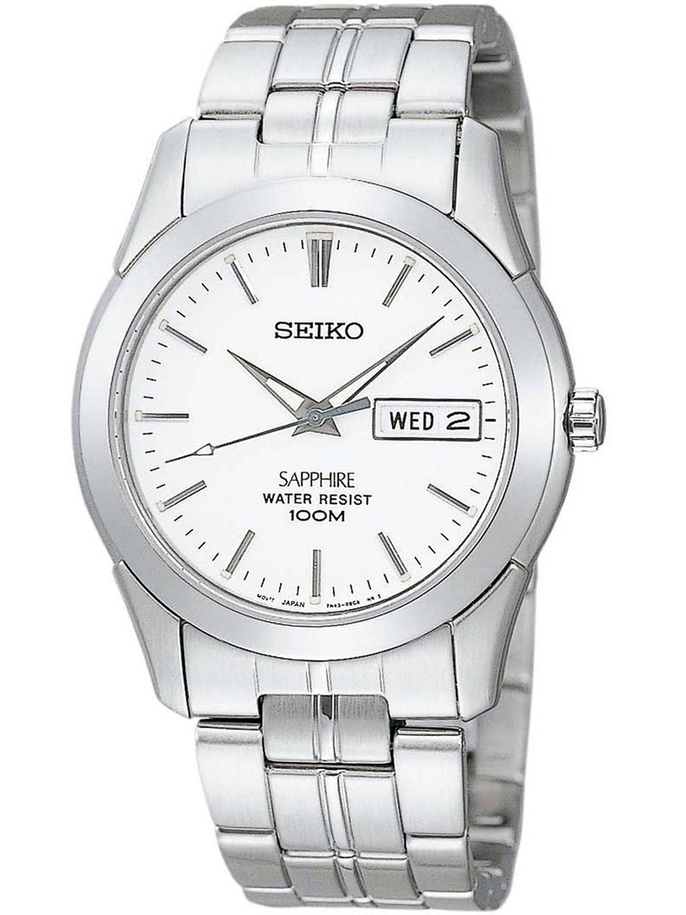 seiko men's stainless steel bracelet watch