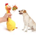 thumbnail image 3 of Juguete interactivo para perros, juguete masticable chirriante, accesorio de juguete para perros, regalo de pollo de Navidad para cachorros grandes (amarillo) oso de fresa Electrónica, 3 of 5