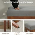 thumbnail image 2 of 43'' Linen Upholstered Entryway Bench with Solid Wood Legs for Bedroom, Living Room, Dinning Room, Hallway, Light Grey, 2 of 9