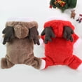 thumbnail image 4 of Pet Dog Cat Soft Winter Fleece Jumpsuit, Warm Snug Four-Legged Comfortable Coat, Cozy Snowsuit for All Breeds Cold Weather Outdoor Fun Red XL, 4 of 8
