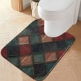 thumbnail image 2 of Yayeee Bath Rug for Bathroom Floor Non Slip Rectangle Fluffy Soft Absorbent Mat, 16"x24", Red Tartan Pattern, 2 of 7