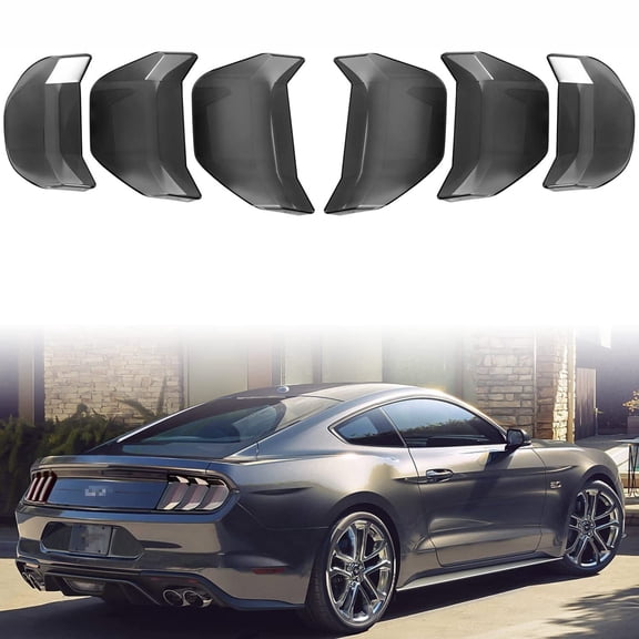 For Ford Mustang 2018-2022 Smoked Tail Light Lamp Cover Guard Trim Black 6PCS