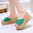 thumbnail image 6 of Slippers for Women,Wedges Shoes Toe Ladies Slippers For Women Causal Slippers Classic Fit Sandals Slipper,Womens Slippers,Green,6.5, 6 of 9