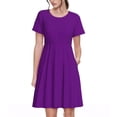 thumbnail image 1 of Vsdgher Robes Midi Maxi Décontractées pour Femmes Été 2025, Manches Courtes Légères, Col Rond, Robe de Plage, 1 of 6