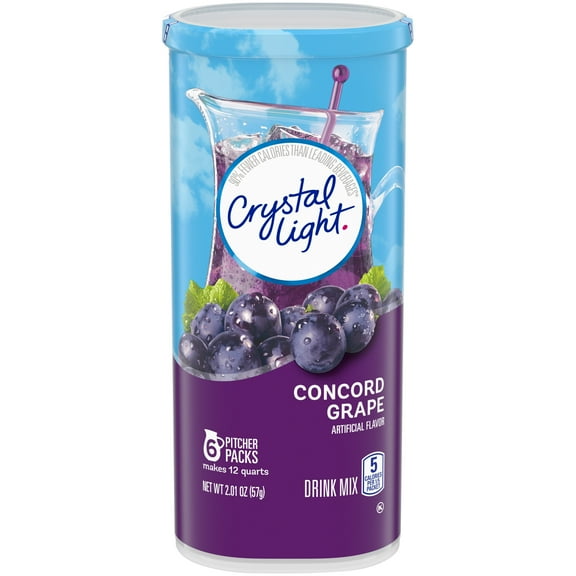 Crystal Light Concord Grape Sugar Free Drink Mix Caffeine Free (Pack of 19)