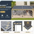 thumbnail image 6 of 12 x 20 FT Louvered Pergola with 6-Panel Pull-Down Privacy Screen, Hardtop Rainproof Pergola with Adjustable Roof for Patio, Lawn & Garden, 6 of 9