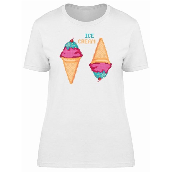 Cool Pixel Ice Cream Cones Tee Women's -Image by Shutterstock
