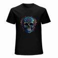 thumbnail image 1 of Skull T-shirt Skull Unisex T-shirt Unisex tees Casual Cotton Colorful Printing, 1 of 5