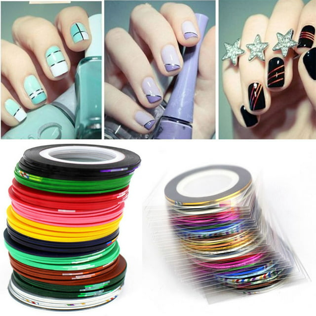 【Yolie 】43Pcs Mixed Colors Rolls Striping Tape Line DIY Nail Art Tips Decoration Sticker