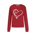 thumbnail image 4 of successthop Christmas Sweatshirts for Women Plus Size Heart Fleece Crewneck Long Sleeve Sweater Tops Warm Streetwear Red, 4 of 5