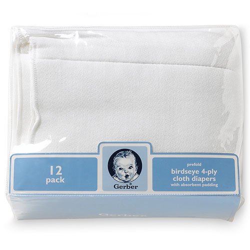 Gerber 12pk Prefold Birdseye Diaper