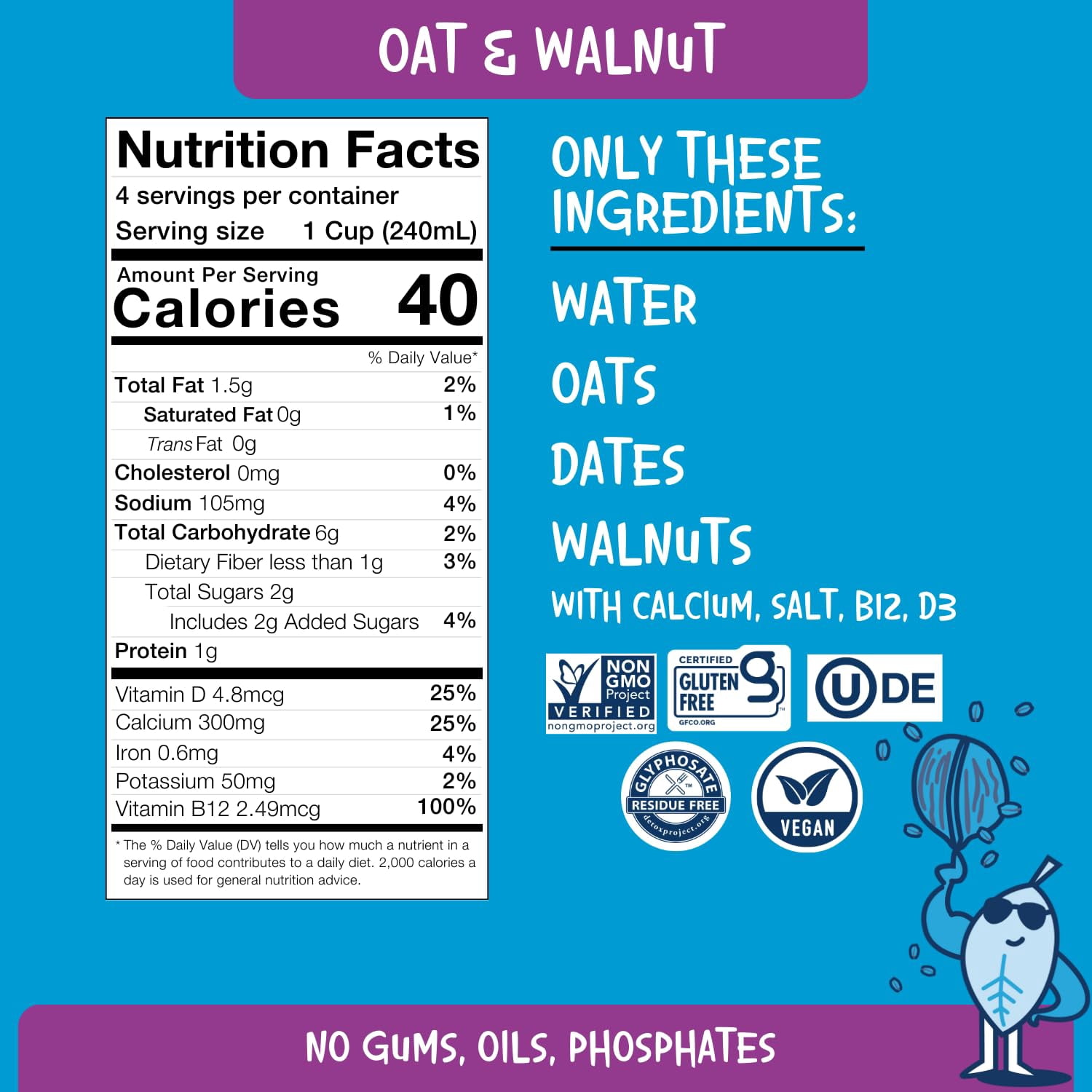 (Pack Of 6) Plantstrong Milk Oat & Walnut 32 Fo