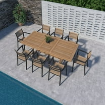 Amazonia Port Tulum 9-Piece Solid Teak 100% FSC Rectangular Patio Dining Set