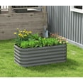 thumbnail image 3 of PetFurnishn  Galvanized Raised Garden Bed, Outdoor Planter Bed, Metal Planter Box for Gardening and Planting,4x2x1.5ft, Dark Grey, 3 of 9