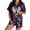 3-Purple, variant on Pajamas For Women Set Halloween Abstract Print Silk Satshort Sleeve Button Sleepwear Loungewear Nightwear Nightclothes Homewear