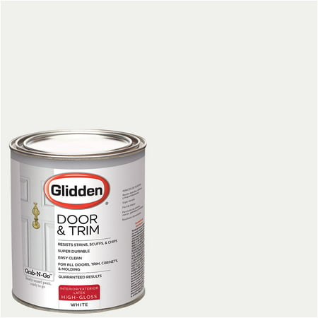 White, Glidden Door & Trim Paint, Grab-N-Go, High Gloss Finish,1 (Best Paint For Cupboard Doors)