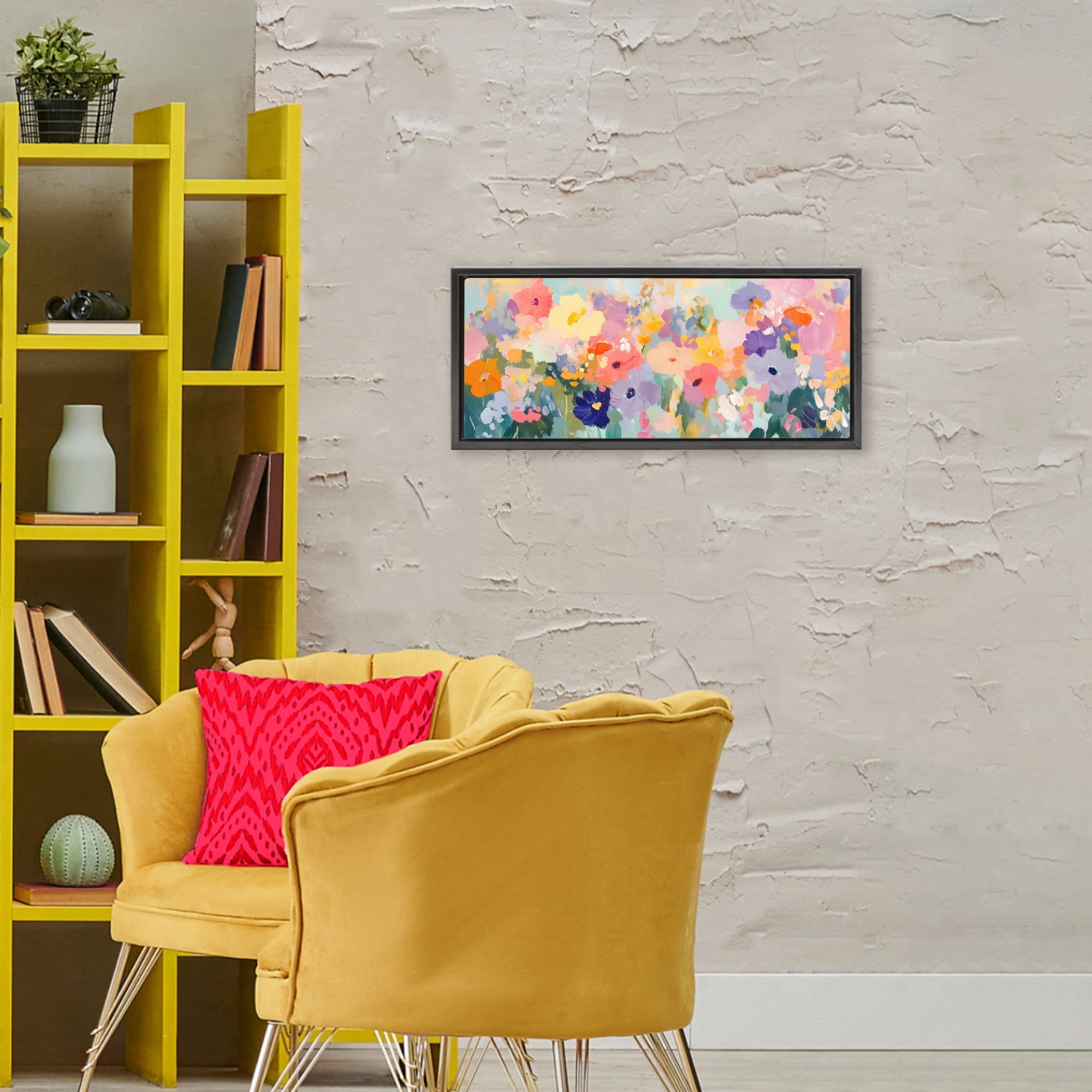 Stupell Industries Colorful Garden Variations Black Framed Floater Canvas Wall Art, design by Creative Studio