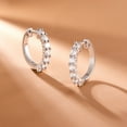 thumbnail image 3 of Forever Facets Cubic Zirconia Hinged Hoop Earrings in Rhodium over Sterling Silver, Adult Female, 3 of 8
