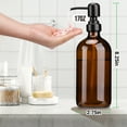 thumbnail image 3 of ZIVACATE 2 Pack Soap Dispenser Amber Glass Hand Soap Dispenser with Pump 17 Oz Dish Soap Dispenser With 6 Waterproof Labels For Kitchen Bathroom & Countertop, 3 of 7
