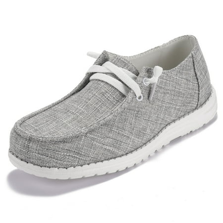 

Gomelly Mens Casual Flats Canvas Loafers Shoes Comfort Slip On Sneakers Gray 8
