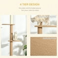 thumbnail image 6 of Floor-to-Ceiling Cat Tree Climbing Tower with Sisal-Covered Scratching Posts Natural Cat Tree Activity Center for Kittens Tower Furniture, Light brown, 6 of 6