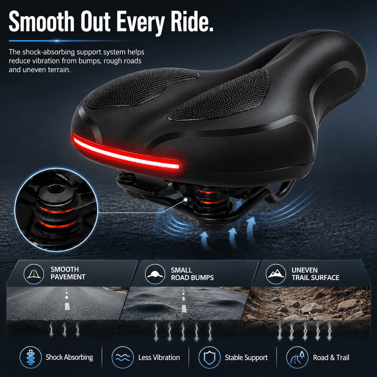 NIUTA Oversized Bike Seat Cushion, Memory Foam Saddle photo 4