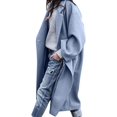 thumbnail image 1 of LinYooLi Women‘s Casual Lapel Button Long Solid Color Wool Blend Coat Loose Trench Coat Overcoat, 1 of 5