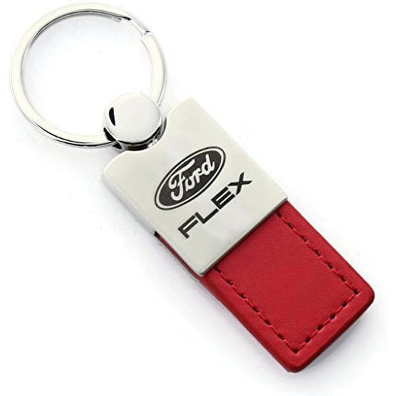 Ford Flex Keychain & Keyring - Duo Premium Red Leather
