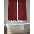 thumbnail image 6 of Vintage Dark Red Semi Sheer Window Curtains 63 Inches Long, Farmhouse Retro Solid Color Linen Texture Rod Pocket Voile Silky Chiffon Curtain Light Filtering Drapes for Living Room, 52"x63", 2 Panels, 6 of 9