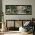 thumbnail image 4 of Large Framed Canvas Print Serene Swans on a Tranquil River Wall Art Decorative Ready to Hang Painting for Living room Bedroom - 60"x20" Black Frame, 4 of 9