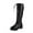 Black, variant on Mgmyaa Women's Retro Casual Mid Calf Boots Belt Buckle Low Heel Round Toe Comfortable Stylish