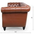 thumbnail image 5 of 84 Inch 3-Seater Sofa, PU Upholstered Living Room Sofa with Button Tufted Backrest and Nailhead Trim Armrest, Modern Long Sofa Couch with Inclined Legs and 660 lbs Weight Capacity, White, 5 of 7