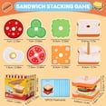thumbnail image 2 of Wooden Sandwich Stacking Toys, Montessori Toys for Toddlers Kitchen Play Food Educational Preschool Learning Toys Christmas Birthday Gift Kids Toys for Boys Girls 3 4 5 Years Old, 2 of 7