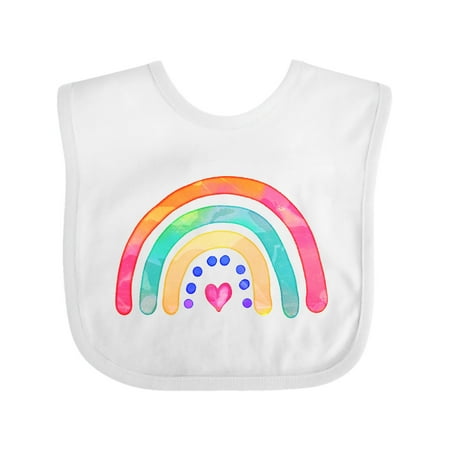 

Inktastic Watercolor Rainbow with Heart Gift Baby Boy or Baby Girl Bib