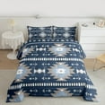 thumbnail image 2 of Homewish Blue Gray Aztec Bedding Comforter Set, Bohemian Geometric Twin Comforter Sets, Rustic Lodge Cabin Farmhouse Bedding Set, Luxury Bedroom Decor, 2 of 8
