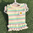 thumbnail image 4 of Vestido de rayas arcoíris para perros, vestido de verano para perros, vestidos para gatos, trajes de algodón suave y transpirable para perros y ropa para perros, niñas, cachorros, vestidos ligeros, 4 of 8