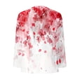 thumbnail image 4 of JUSLIO Cotton Blouses for Women Relaxed Fit Graphic Shirts Tops Irregular Print Long sleeve V Neck Shirts Tops Red L, 4 of 5