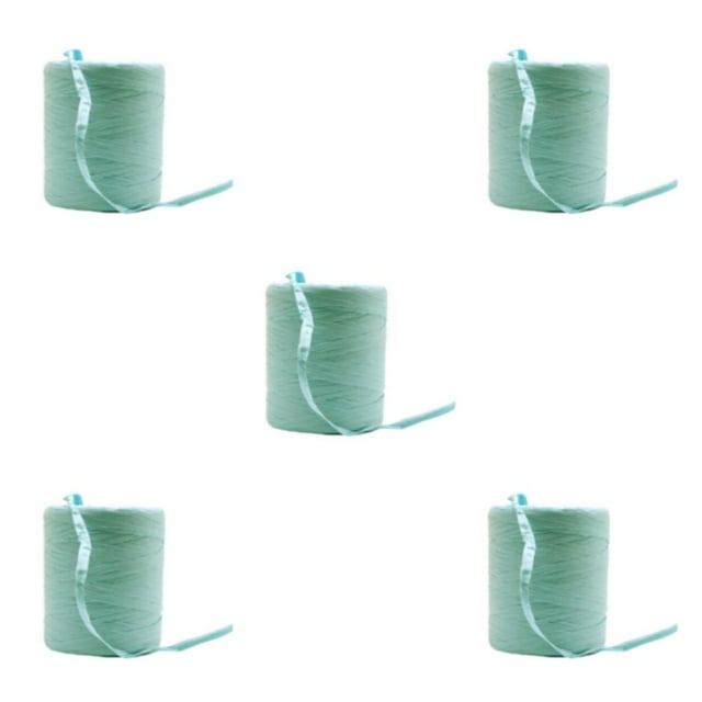 VONKY Raffia Paper Yarn Durable And Versatile For DIY Enthusiasts Beautiful Colors Natural Paper Ribbon green 5Set