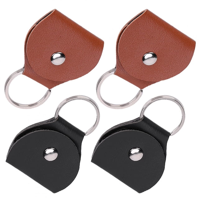 4 Uds. Llavero colgante portátil, bolsa para púas de guitarra, soportes de caja, accesorio, negro y marrón